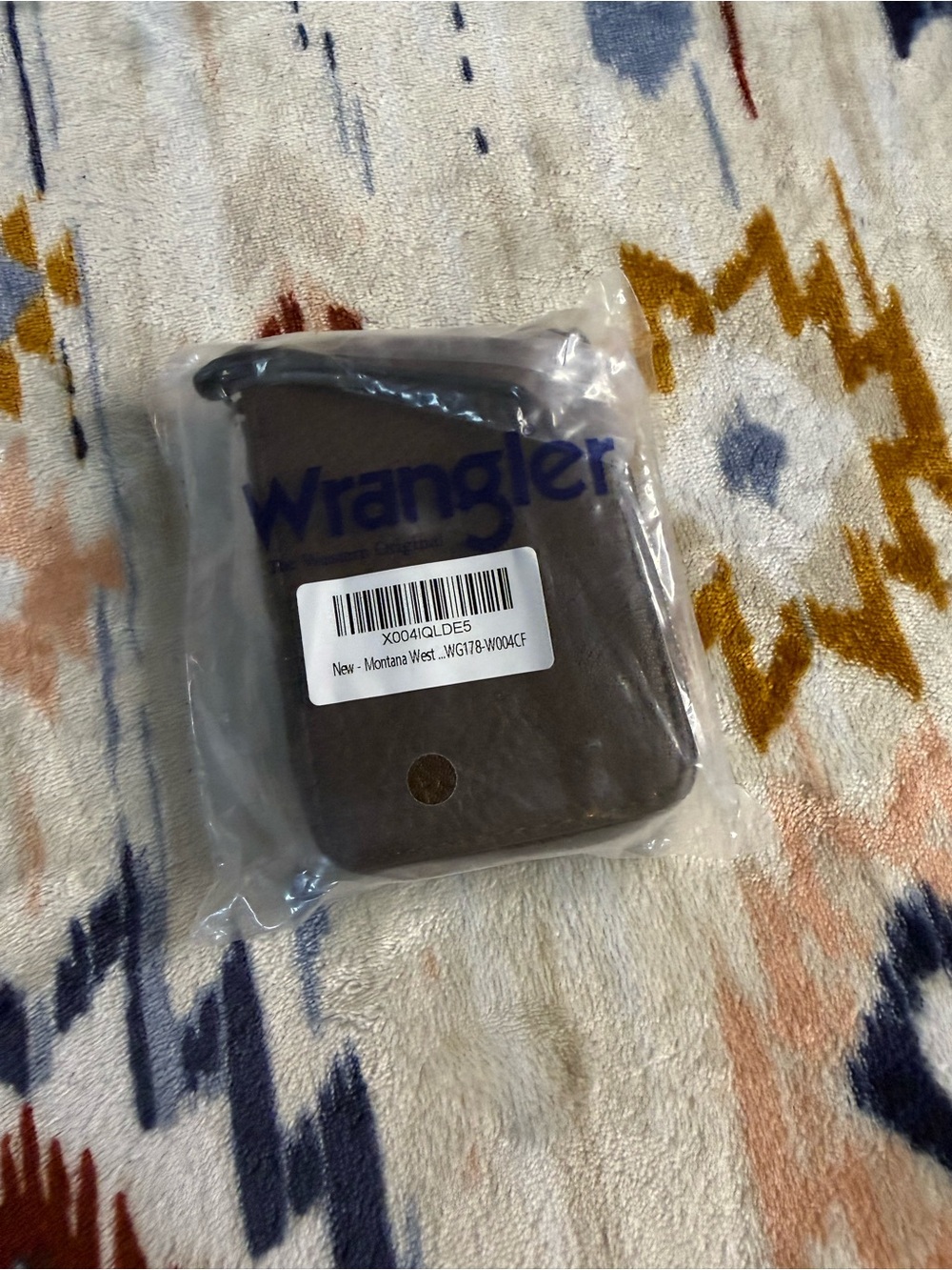 Wrangler Brown Leather Bifold Wallet with Logo